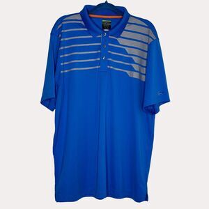 Greg Norman Shark For Tasso Elba Play Dry Golf Polo Shirt Stripe XL bv